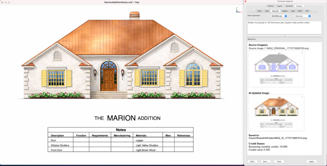 BOM Notes with Copilot Rendering Agent