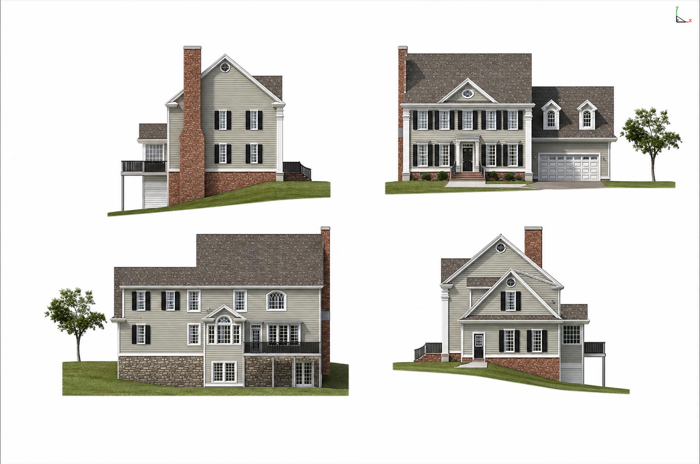 2D four view rendered concept