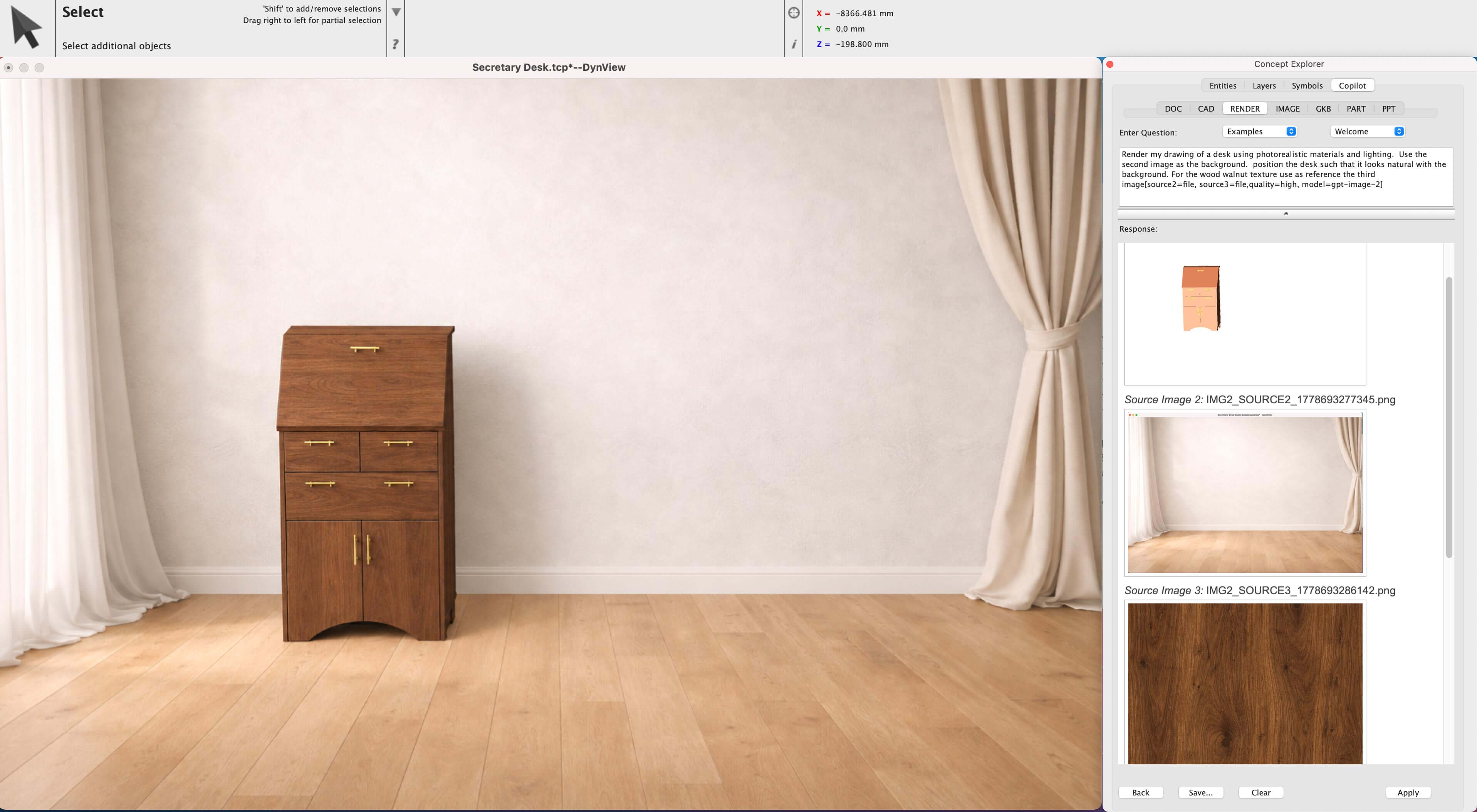 Copilot Render reference-aware image sources for textures and background