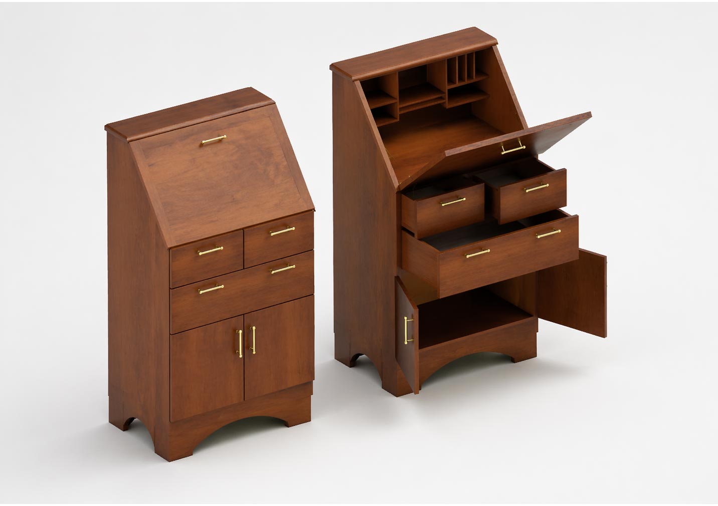 Secretary desk rendered concept
