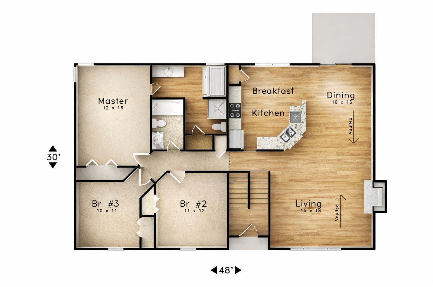 2D floor plan update rendered concept