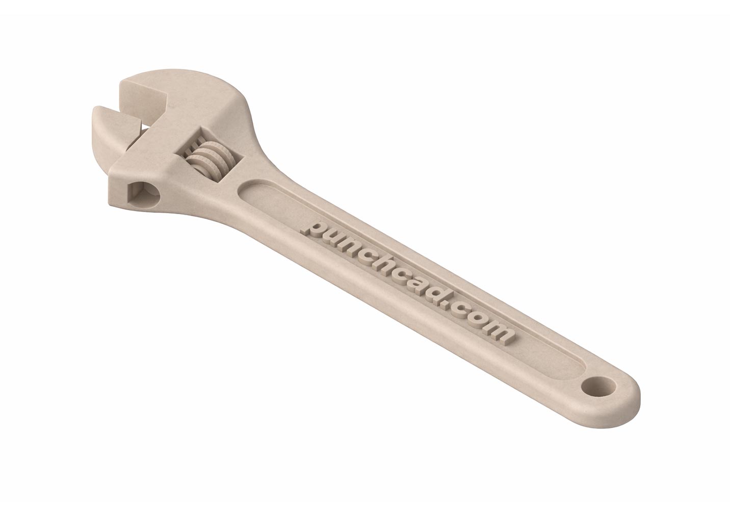PunchCAD wrench rendered as a 3D printed polymer part