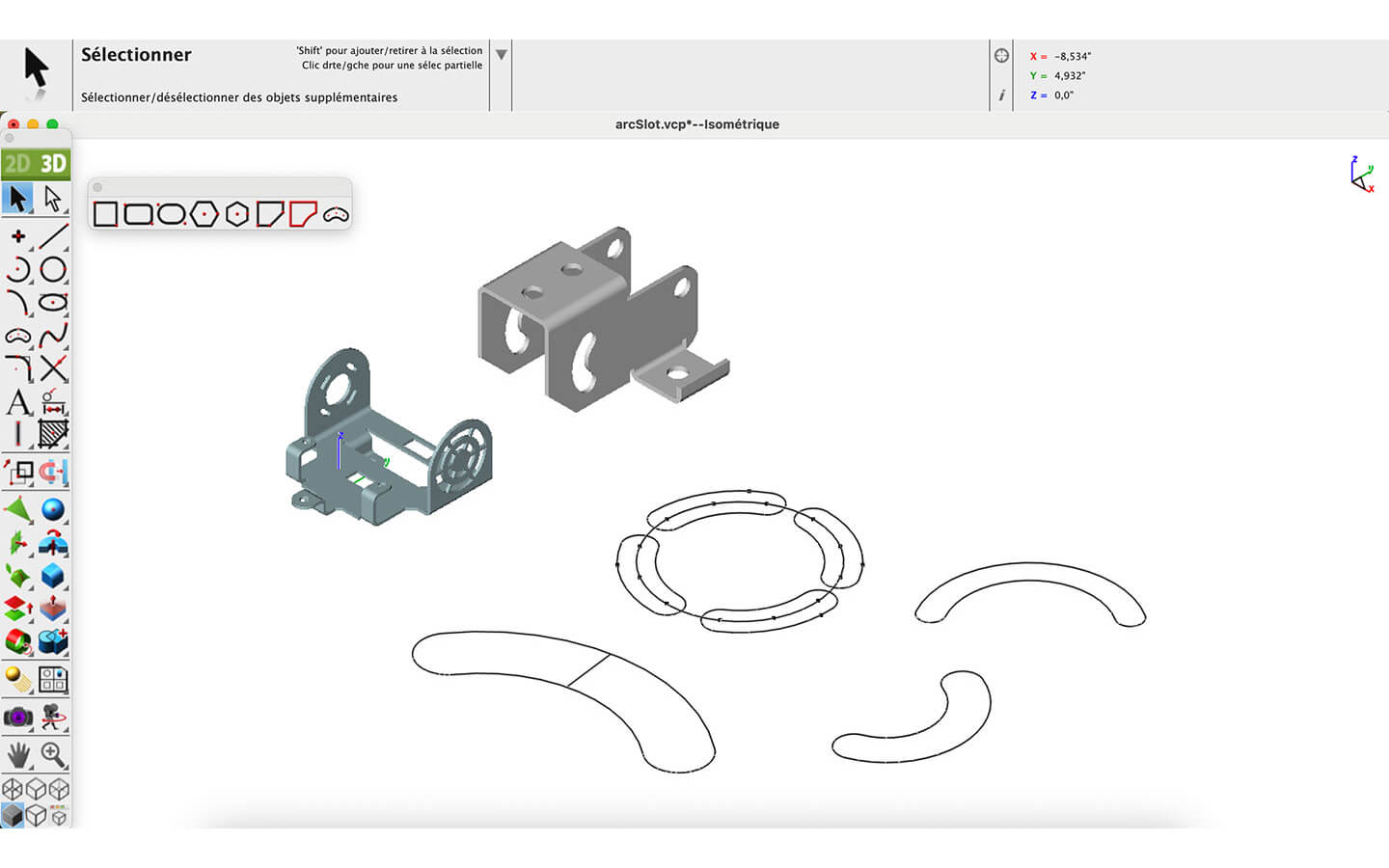 Outil de polygone à fente d'arc