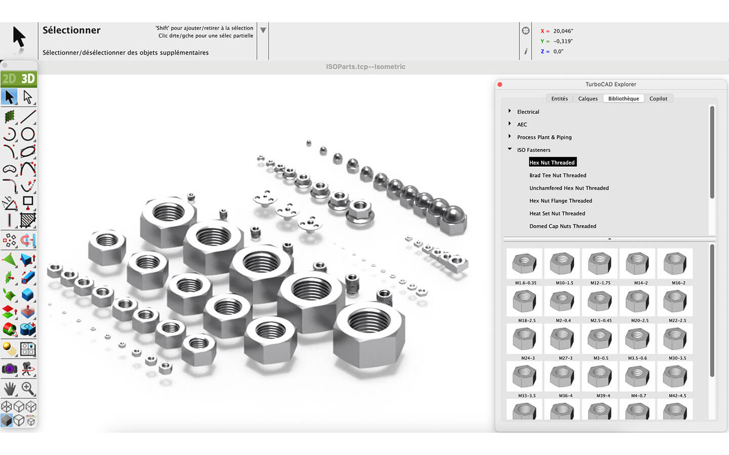 Bibliothèque de pièces ISO